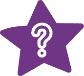 Purple star icon with questionmark