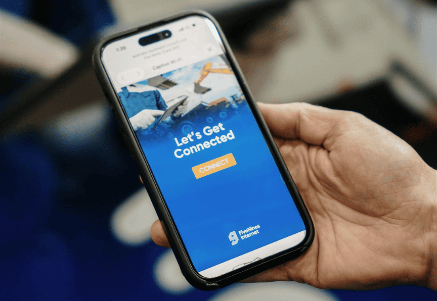 Custom branded WiFi login screen with event internet rental for convention centers rental