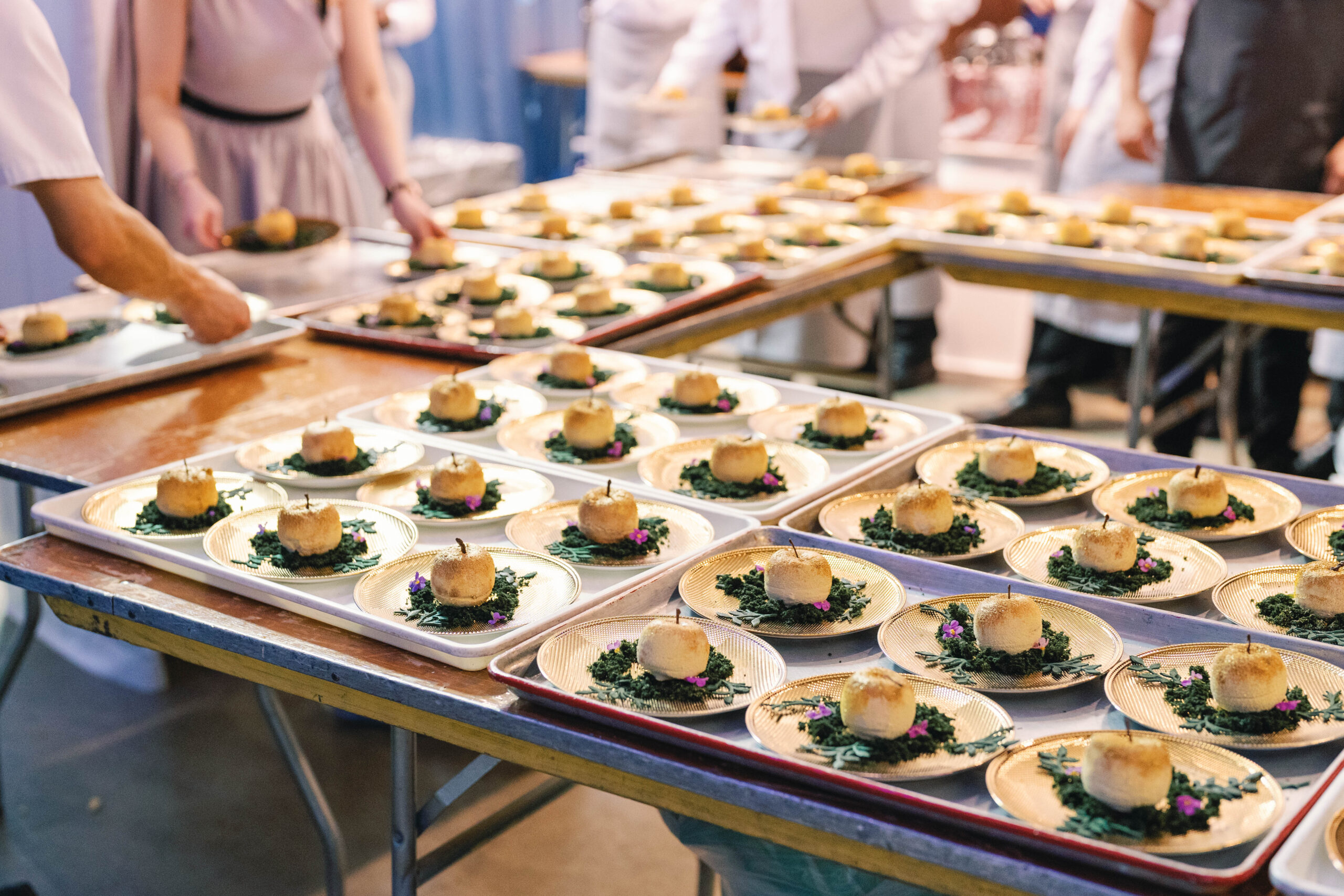 Catering staff using reliable WiFi for service operations at DC event