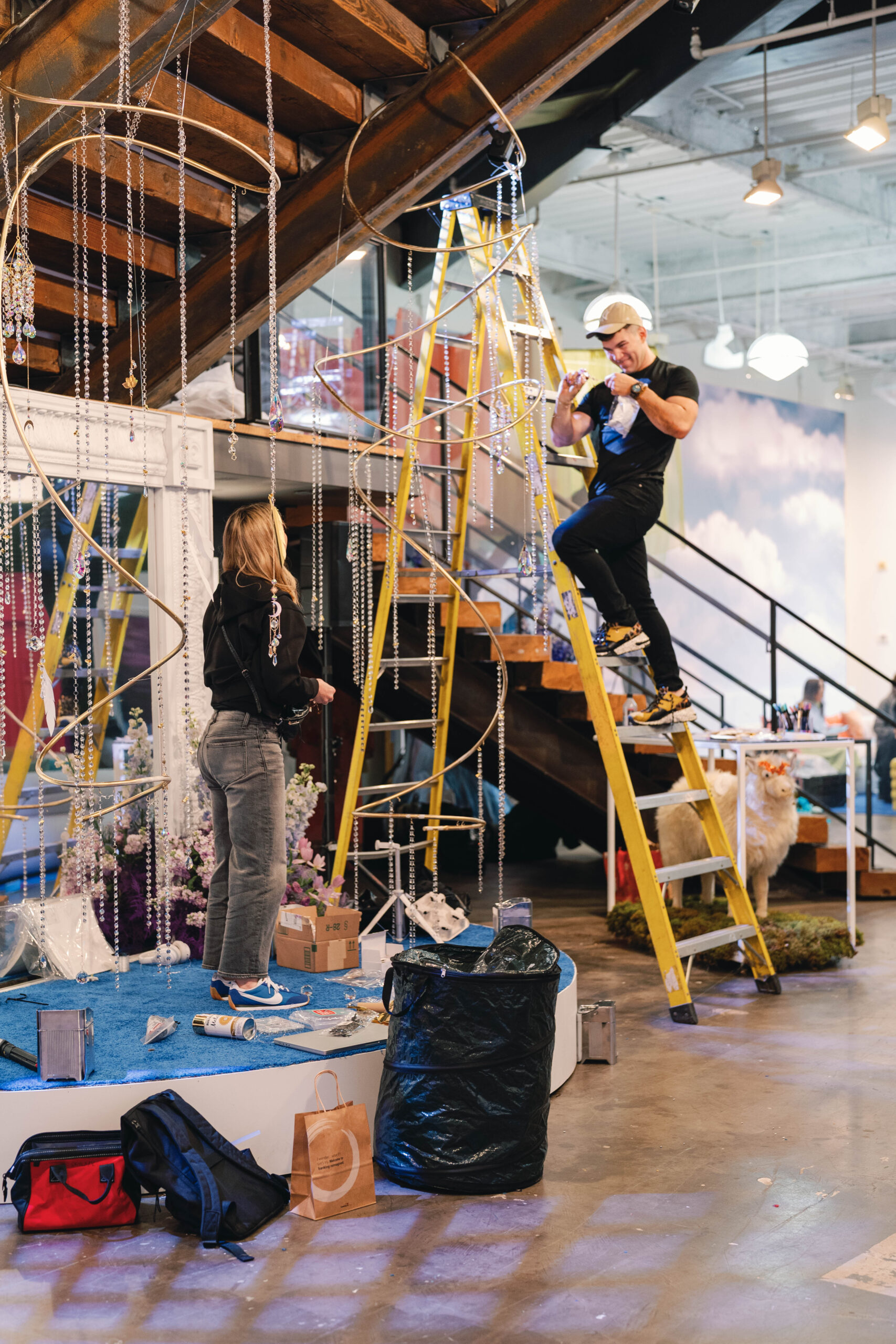 Team members in Washington DC setting up an event with PopUp WiFi internet