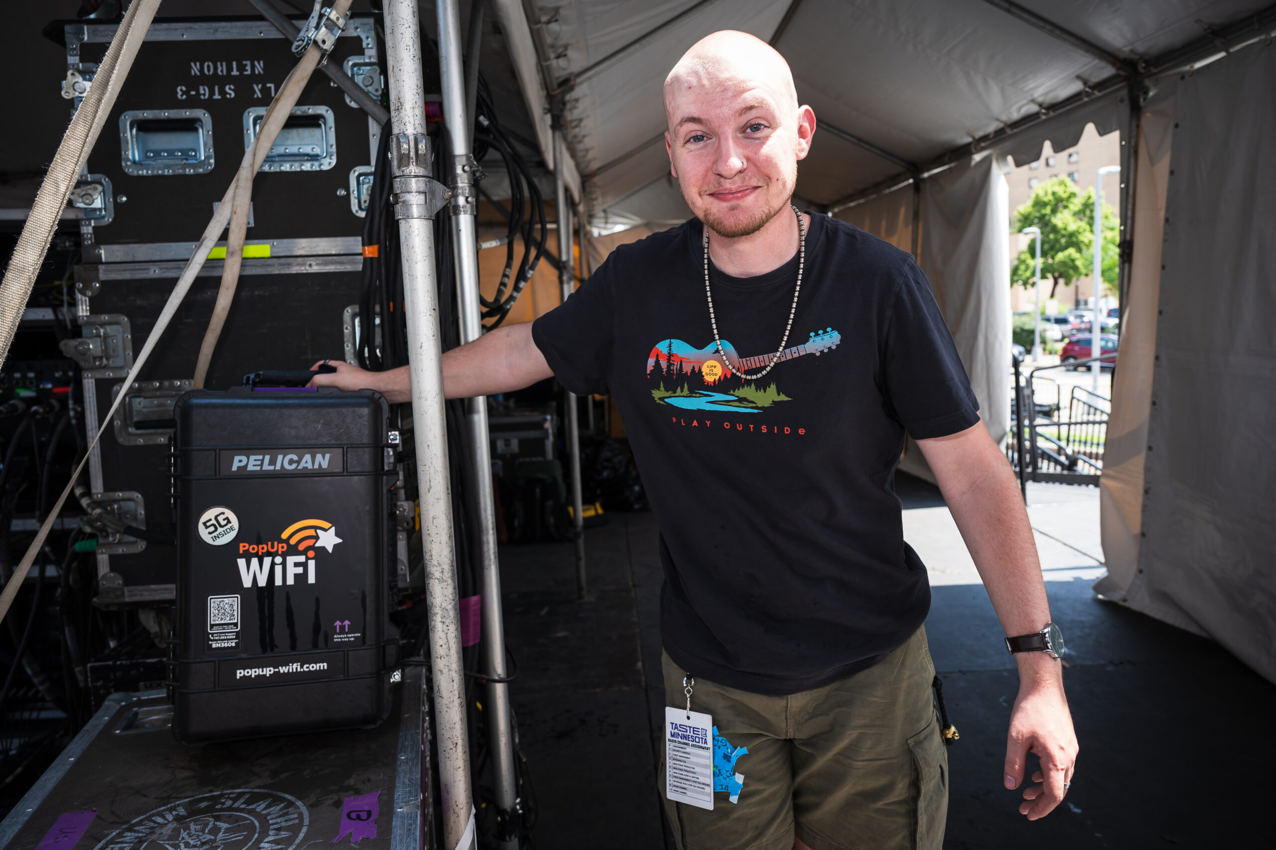 Behind-the-scenes tech setup powered by PopUp WiFi at Taste of Minnesota.