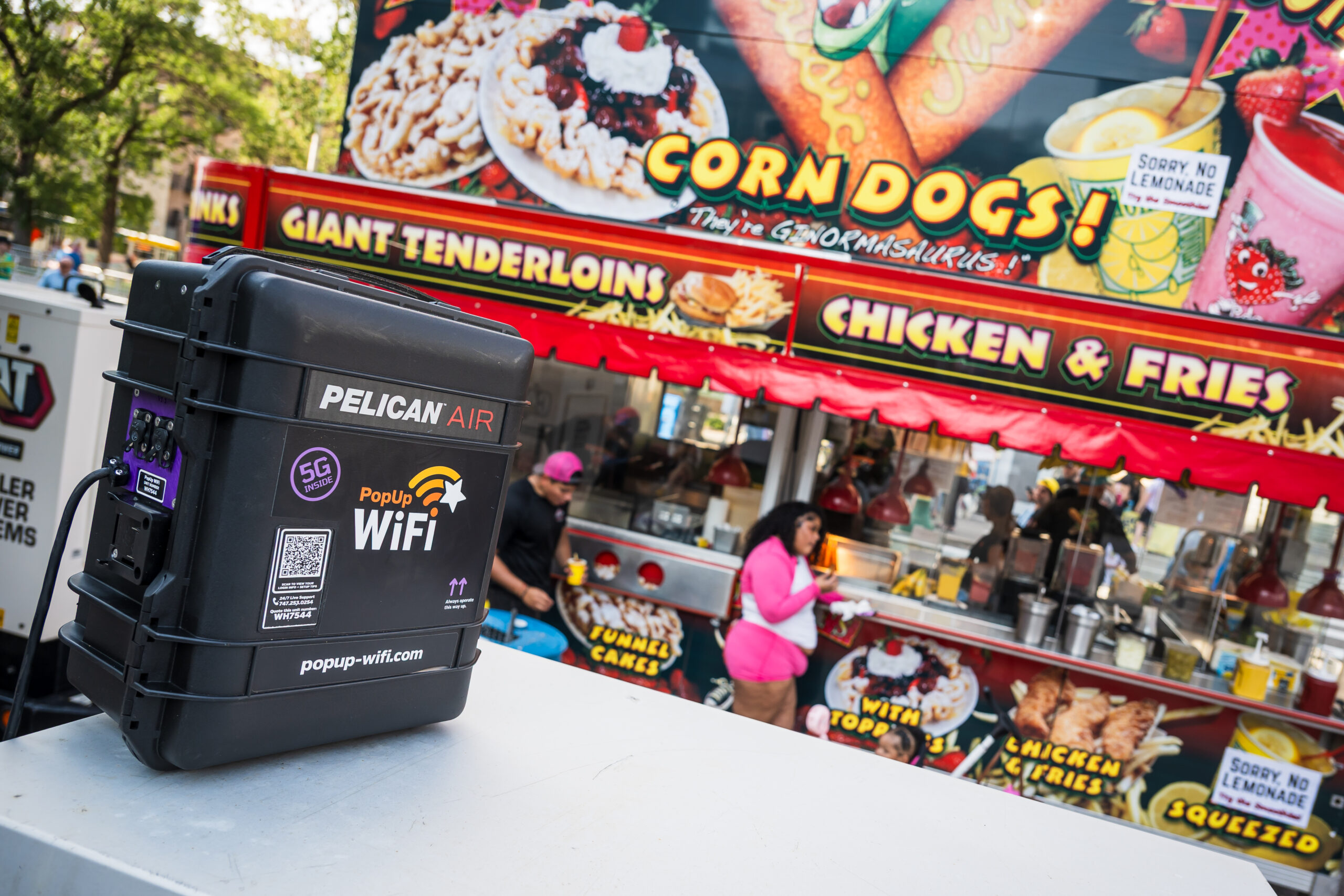 Food vendor booth connected to PopUp WiFi's network during Taste of Minnesota.
