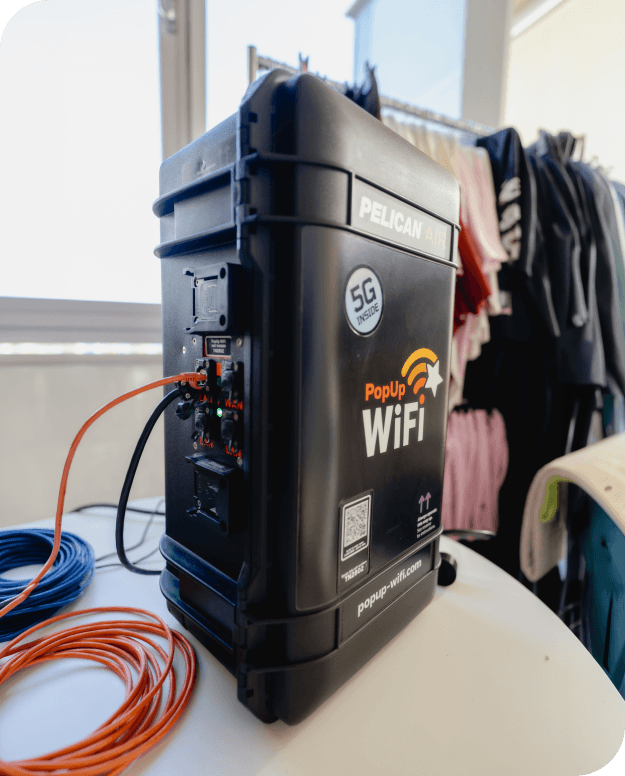PopUp WiFi Titan Unit set up for live stream