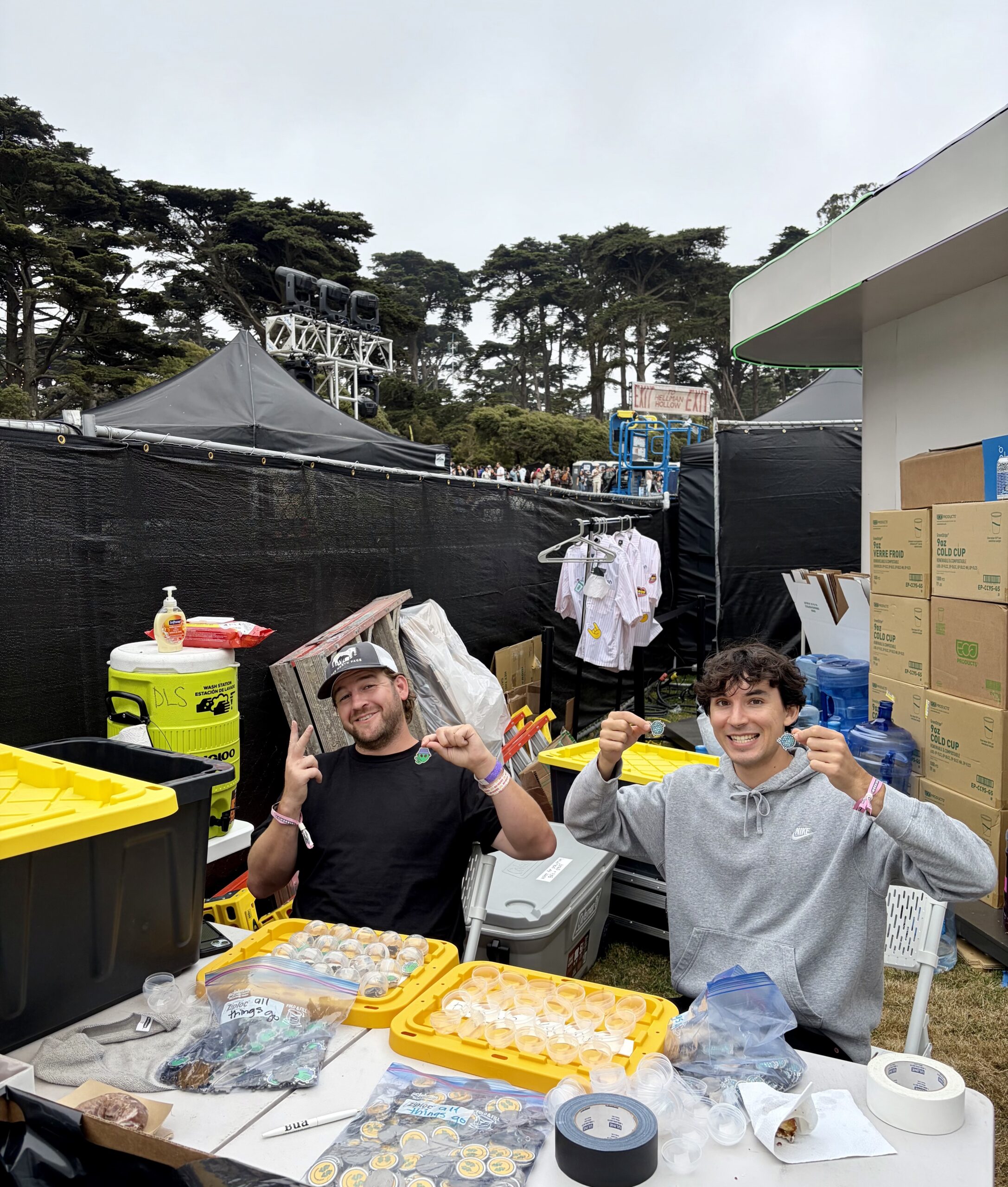 Back-of-house operations team members powered by PopUp WiFi at Outside Lands in Golden Gate Park