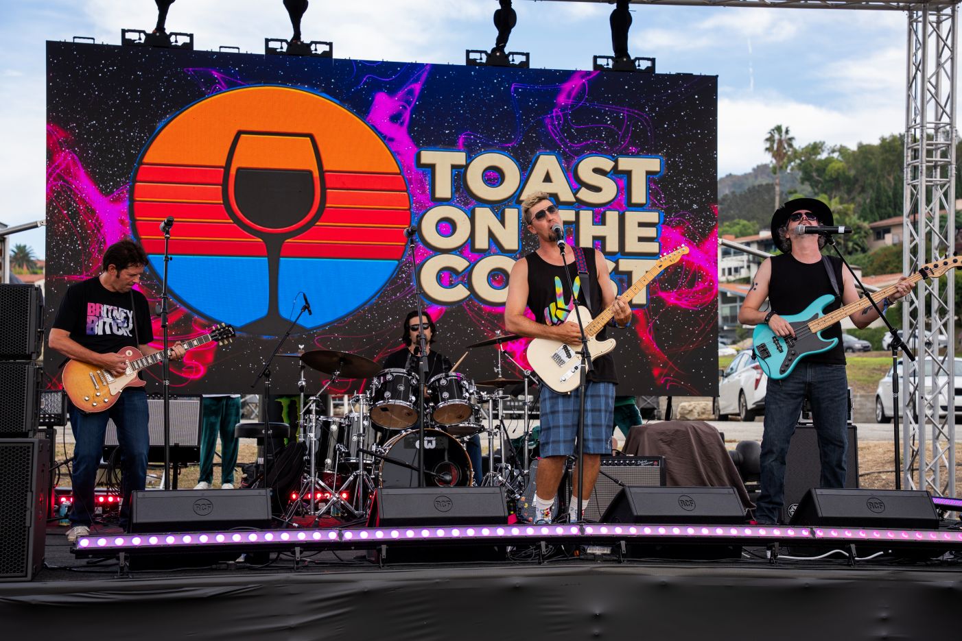 Band onstage at Toast on the Coast in Los Angeles with internet provided by PopUp WiFi